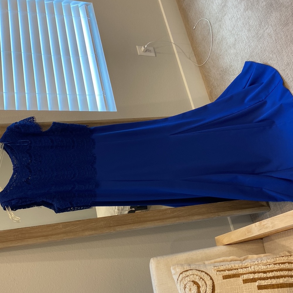 Alex Evenings Blue Dress, Long - Picture 4 of 6